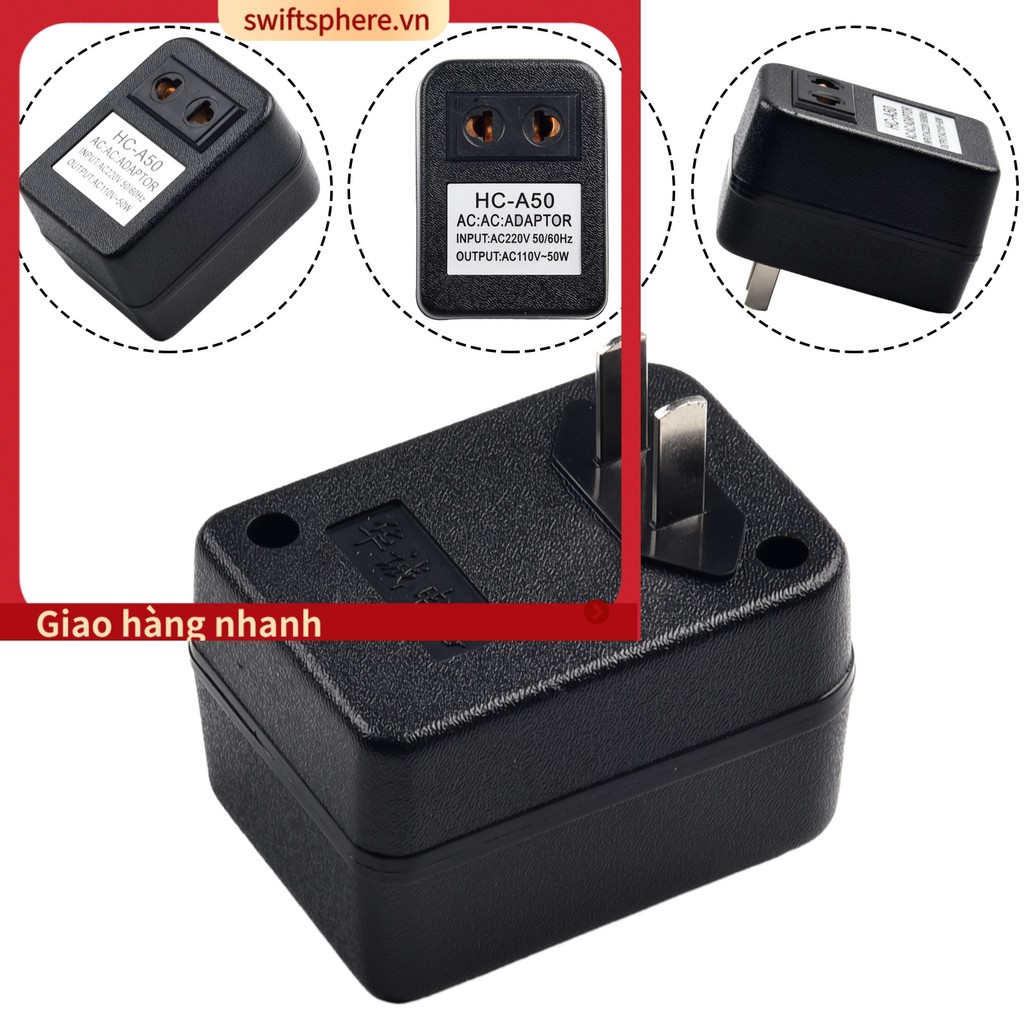[SSPE] Bộ chuyển đổi du lịch biến áp bước 50W AC 220V sang 110V / 110V sang 220V