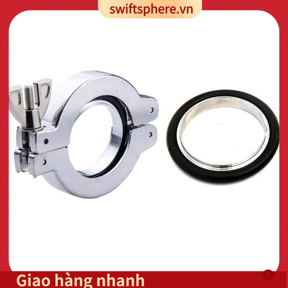 [SSPE] Bộ kẹp chân không bằng thép không gỉ 304 KF16 KF25 KF40 KF50 Giá đỡ cao su Fluorine