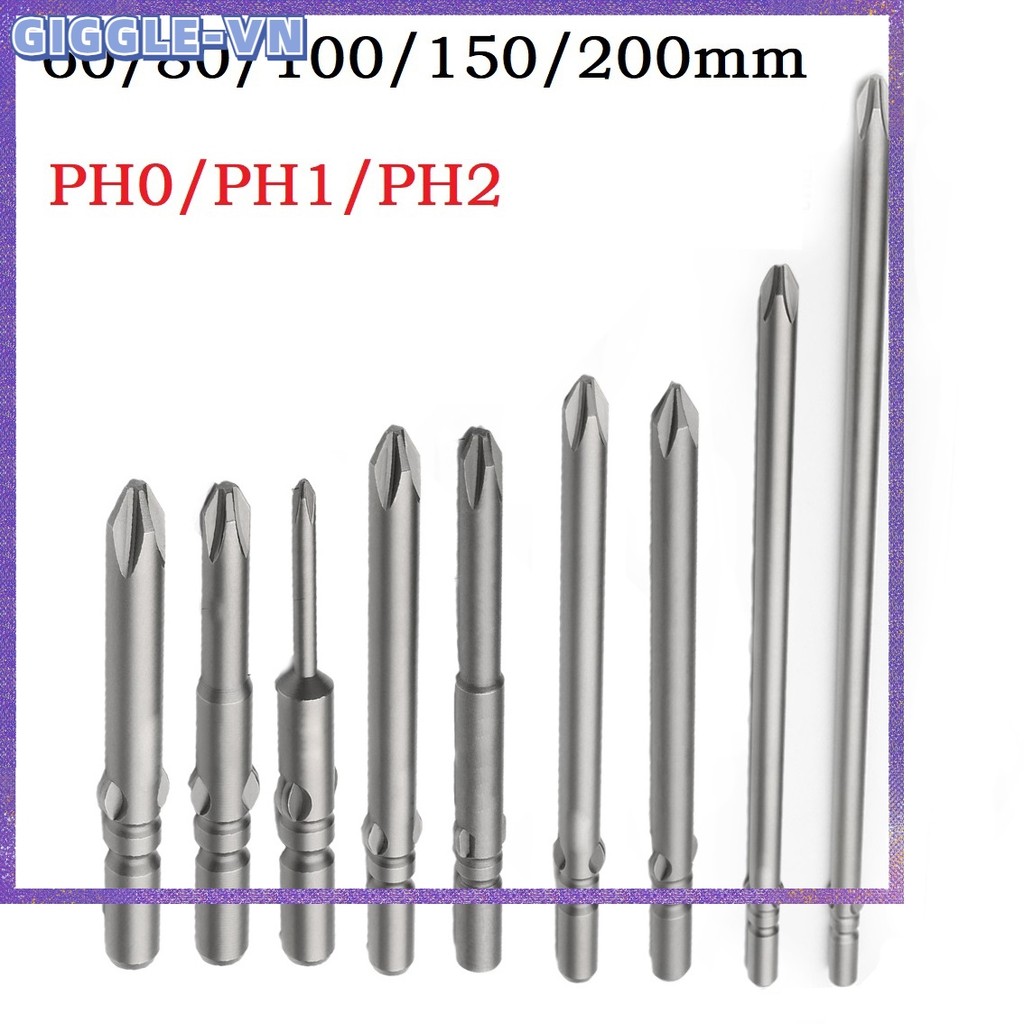 [GIGGLE] 60-200mm PH0 PH1 PH2 802 Mũi tuốc nơ vít điện từ ImpactDriver