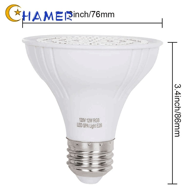 {July in New} baseE26 / E27 LED SPA Đèn bể bơi Điều khiển từ xa RGB dưới nước 12W IP68 Chống nước