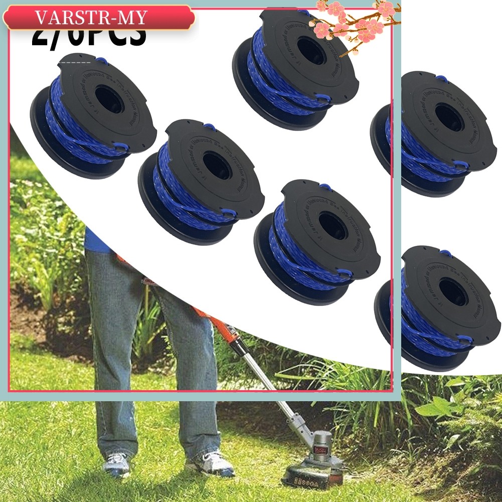 < VARSTR > 2 / 6 Cái dành cho tông đơ dây màu đen & Decker Strimmer Spool & Line GL652 GL653 GL65