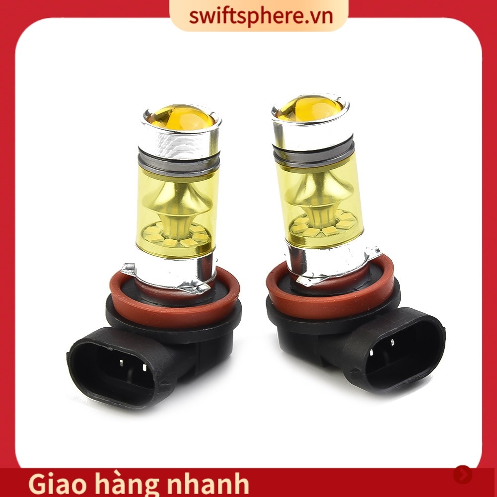 [SSPE] 2x H11 H8 Bóng Đèn Led Sương Mù Vàng 4300K 100W 1500LM DRL Siêu Sáng