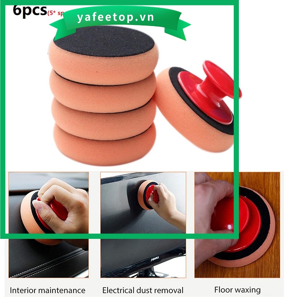 [TOP] Drop Car Wax Wash Polish Pad Sponge Cleaning Foam Kit Microfiber Applicator Pad