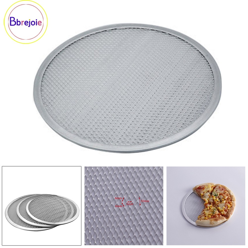 [Hot-BBREJO] Pizza Stone Lưới Nhôm Chống Dính Màn Hình Pizza Pasta Khay Nướng Lưới Pizza❀