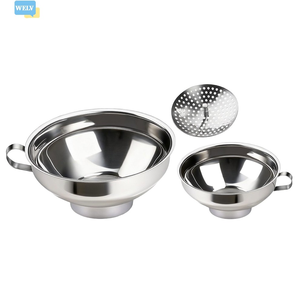 {July in New} 3 Phễu Inox Miệng Rộng Lớn Cho Phễu Nhà Bếp Calibre Cho Rượu