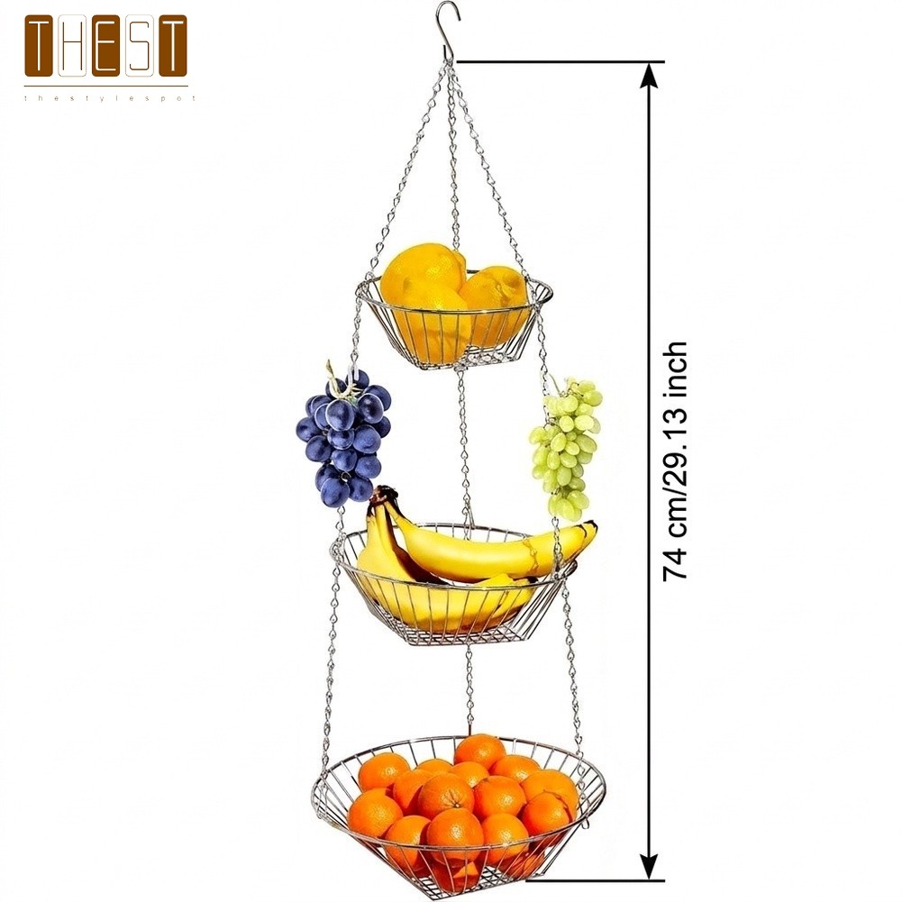 {July in New} Giỏ đựng rau quả treo 3 tầng