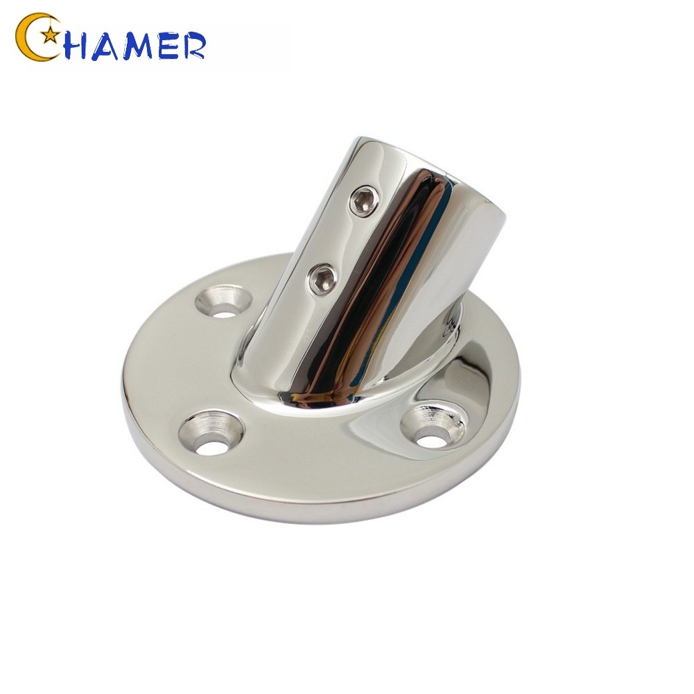 {July in New} Phụ kiện đường ray tay thuyền biển 316SS Đế tròn 45 độ cho ống 22 / 25mm