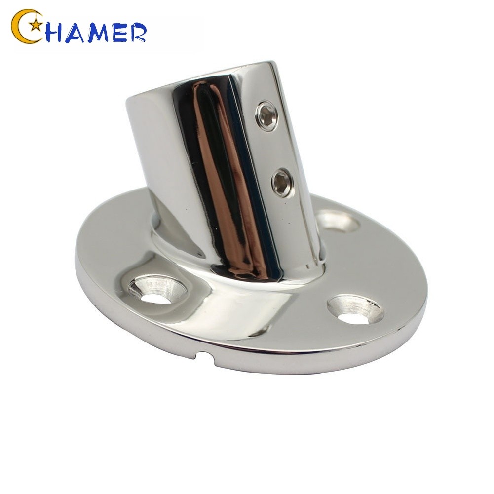 {July in New} Phụ kiện đường ray tay thuyền biển 316SS Đế tròn 60 độ cho ống 22 / 25mm