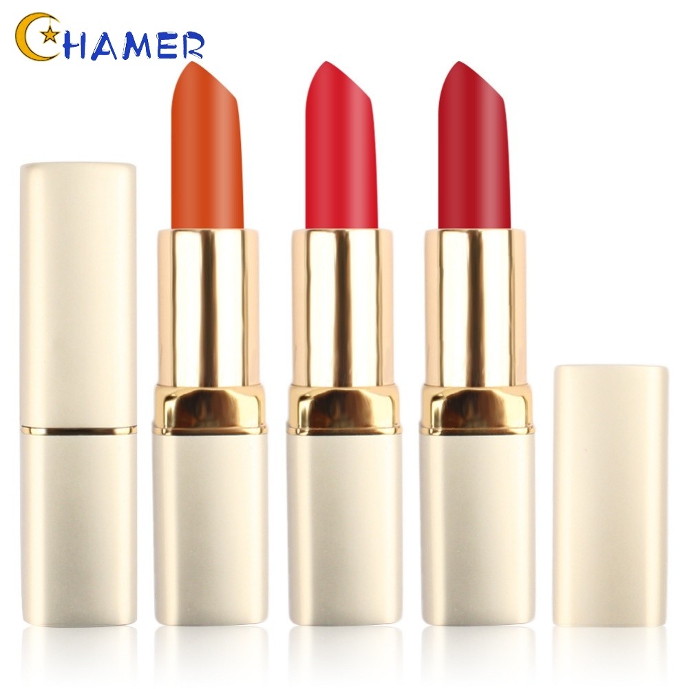 {July in New} Matte Velvet Lip Gloss Lâu trôi không nhuộm 3 màu Màu bí ngô tự nhiên