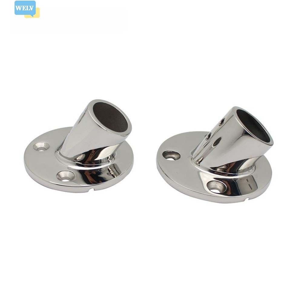 {July WELV} Phụ kiện đường ray tay thuyền biển 316SS Đế tròn 60 độ cho ống 22 / 25mm