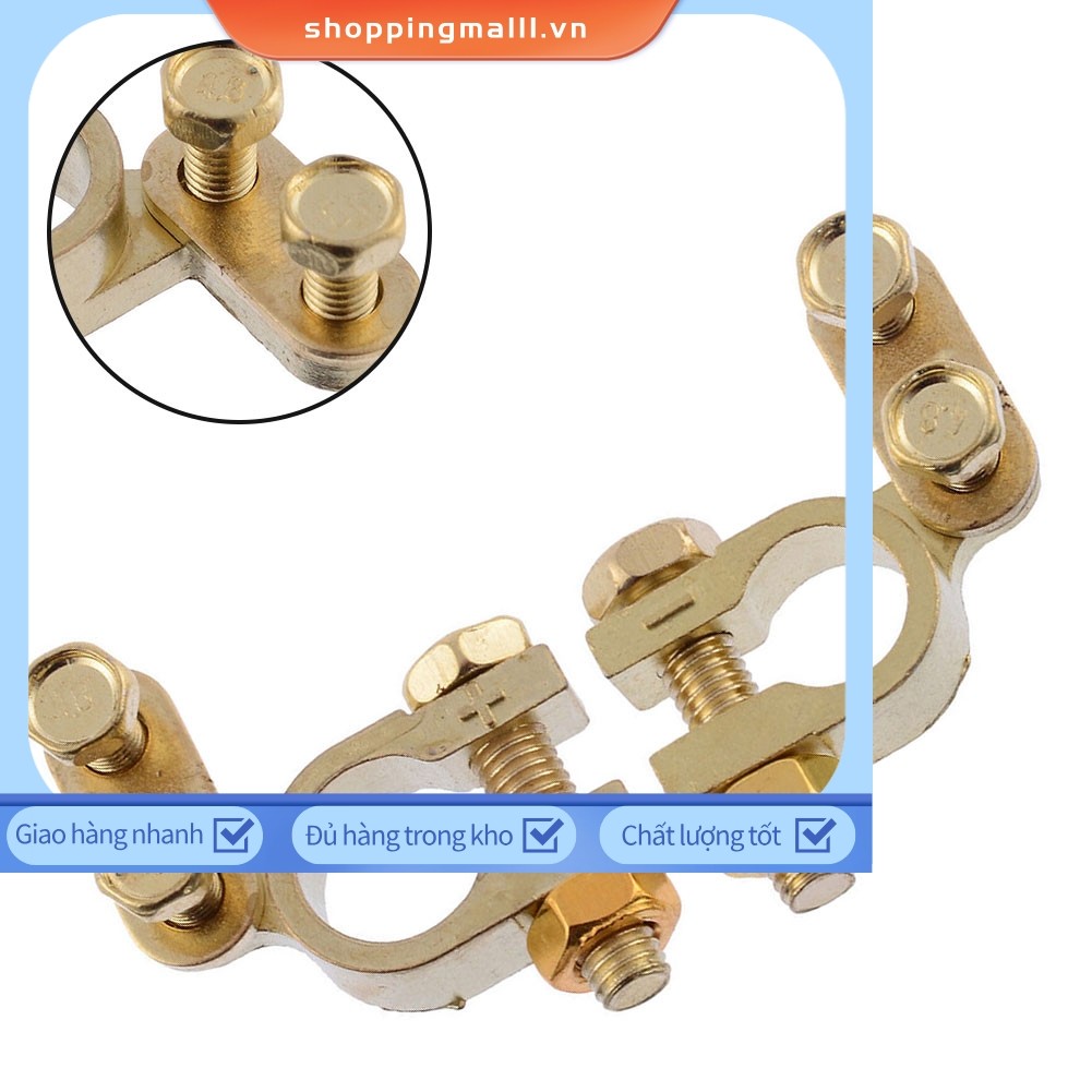 SPML◇Đầu nối kẹp ô tô / thiết bị đầu cuối 2X 12V Bu lông bằng đồng thau + / - HQ
