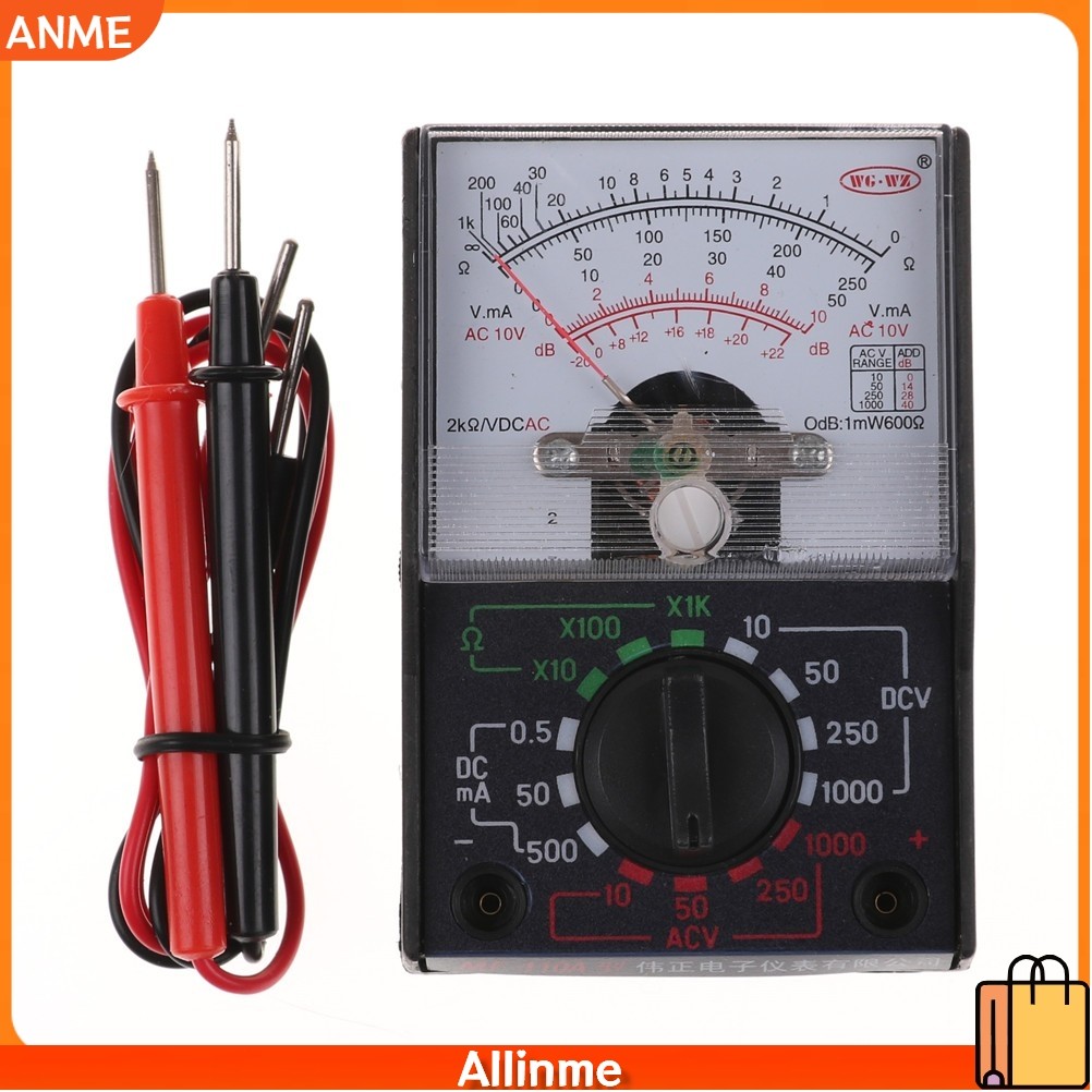 [ANME] Dc / ac 250V 1000V Vôn kế 250ma Ampe kế Máy đo vạn năng tương tự Mf-110a