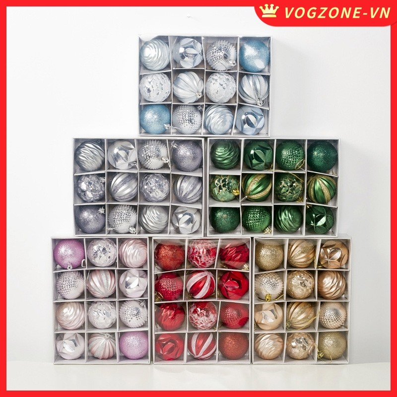 VOGZONE◇12 Cái / bộ 60 Mm Giáng Sinh Giáng Sinh Cây Bóng Bauble Treo Nhà Trang Trí Tiệc Trang Trí Tr