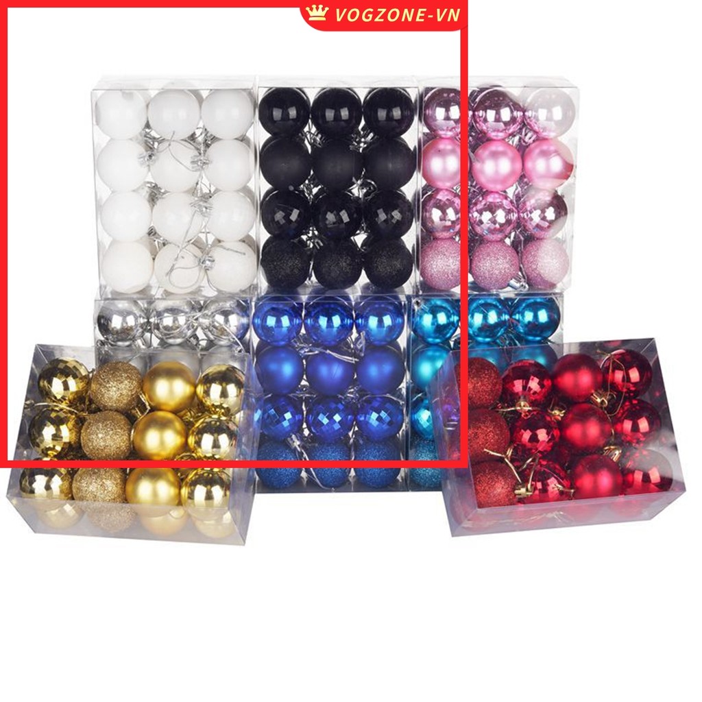VOGZONE◇24 Cái / bộ 40 Mm Giáng Sinh Giáng Sinh Cây Bóng Bauble Treo Nhà Trang Trí Tiệc Trang Trí Tr