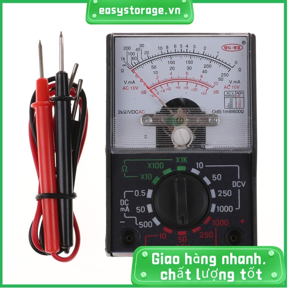 [ESYS] Dc / ac 250V 1000V Vôn kế 250ma Ampe kế Máy đo vạn năng tương tự Mf-110a