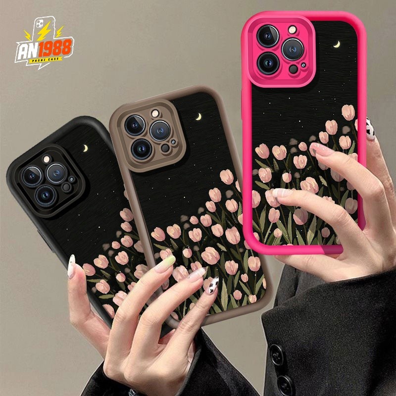 Ốp điện thoại Night Field Moon Star Pink cho Samsung Galaxy M02s A02 A10 M10 A02s A03s A05 A03 A10s 