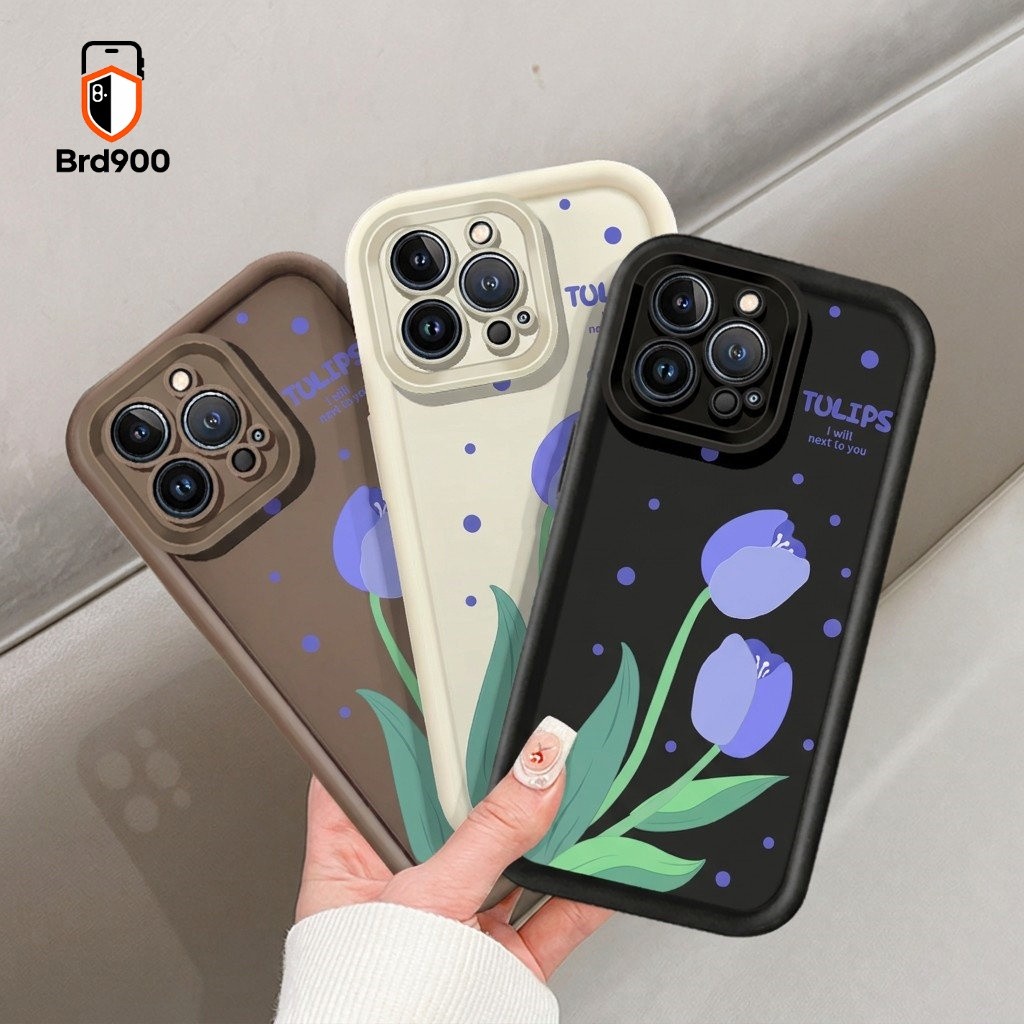 Ốp Điện Thoại Hoa Chấm Bi Hoa Tím Đơn Giản Cho OPPO A76 A57 A36 A77 A79 A75 A96 Reno 5f 2f 5 Lite 2z