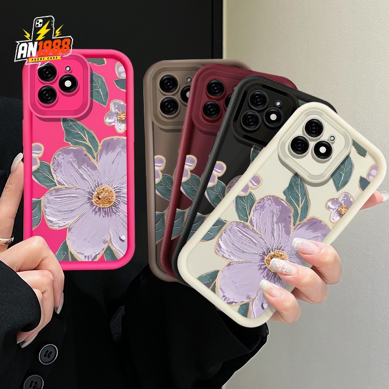 Ốp điện thoại màu tím Bloom Flower Light Green Leaves cho Huawei P30 P30 Pro Huawei Y6P Y7 Pro Y9 Y7