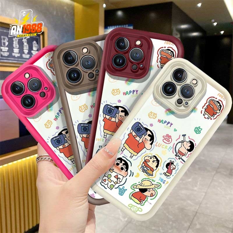 Crayon Shinchan White Collage Shinchan Vỏ Điện Thoại Hoạt Hình Cho Samsung Galaxy J4 J6 J7 Prime A50