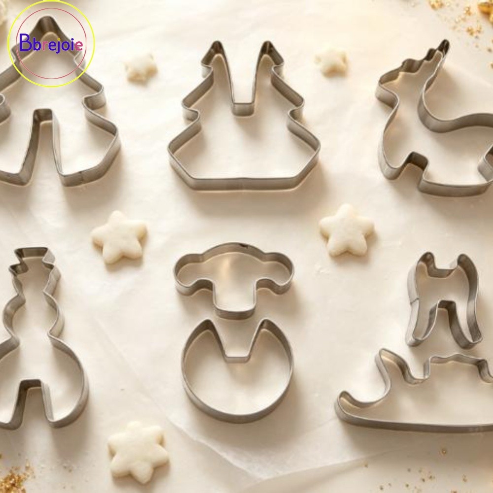 {August BBREJO} Bộ khuôn bánh quy Giáng sinh - 8 hình dạng các loại để làm bánh lễ hội vui nhộn