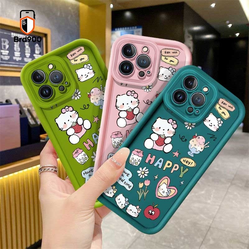 Vỏ điện thoại Kawaii White Cat Kitty cho Samsung Galaxy J4 J6 J7 Prime A33 A32 A50 A23 A24 A73 A04S 