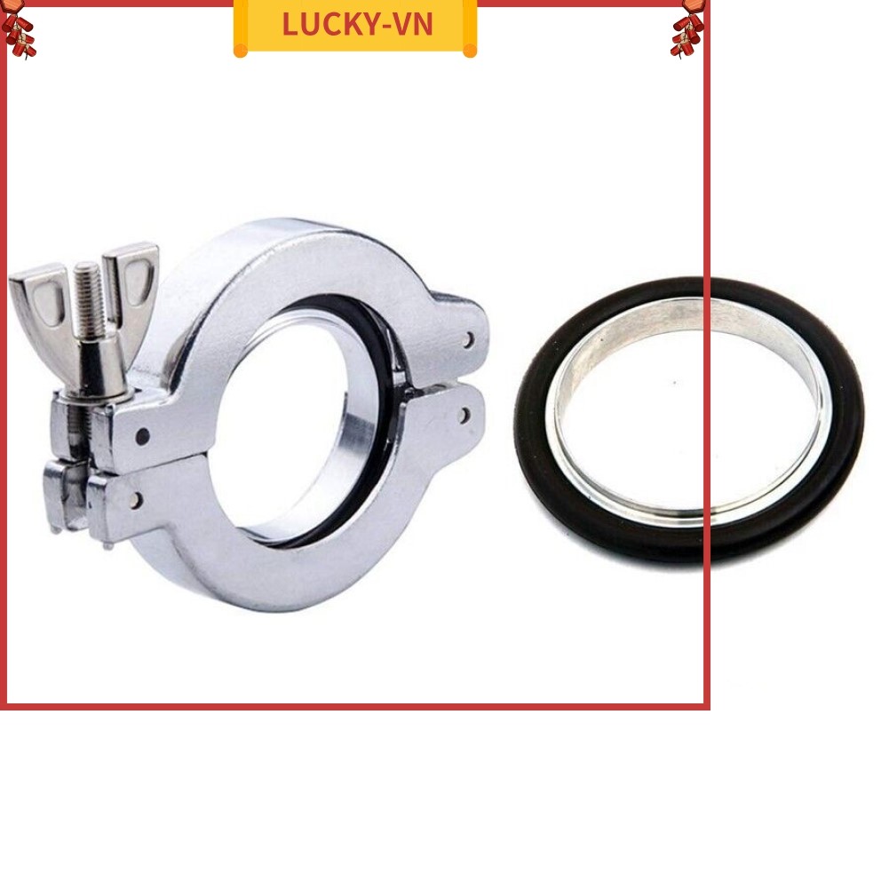 < LUCKY > Bộ kẹp chân không bằng thép không gỉ 304 KF16 KF25 KF40 KF50 Giá đỡ cao su Fluorine