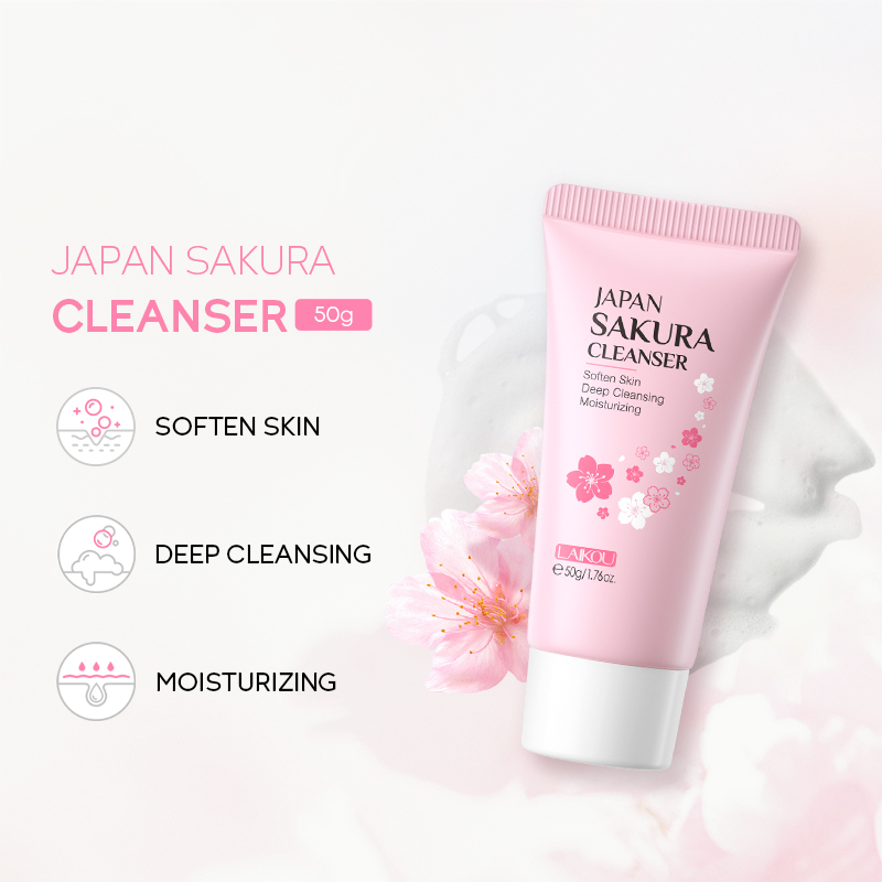 Laikou Sữa Rửa Mặt Hoa Anh Đào Nhật Bản 50g Làm Sáng Da Kiểm Soát Dầu