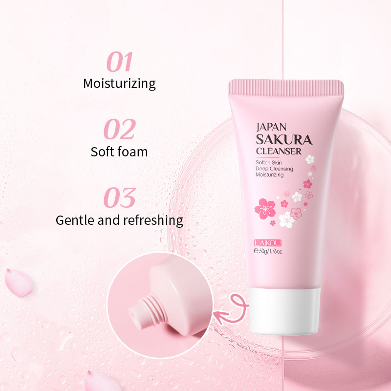 Laikou Sữa Rửa Mặt Hoa Anh Đào Nhật Bản 50g Làm Sáng Da Kiểm Soát Dầu