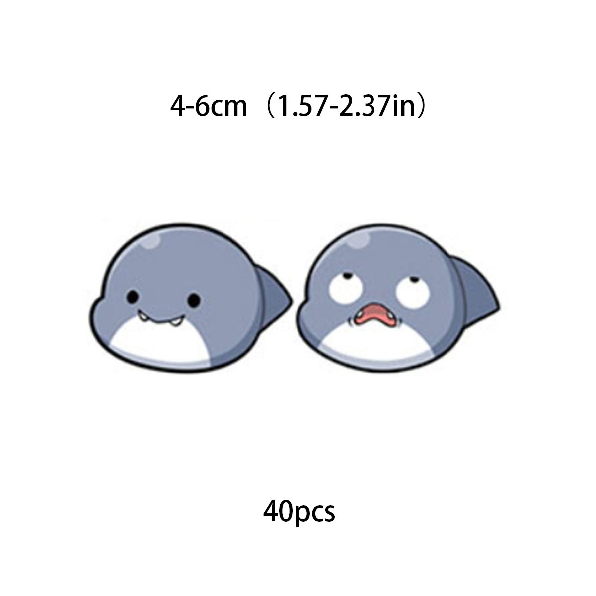 Set 40 Sticker Hình Cá Mập Con Dễ Thương Dán Trang Trí Sổ Tay