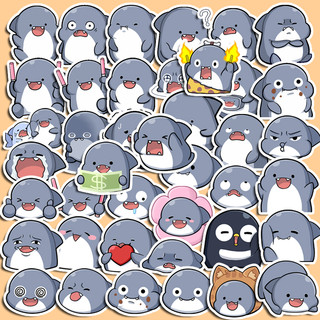 Set 40 sticker hình cá mập con dễ thương dán trang trí sổ tay