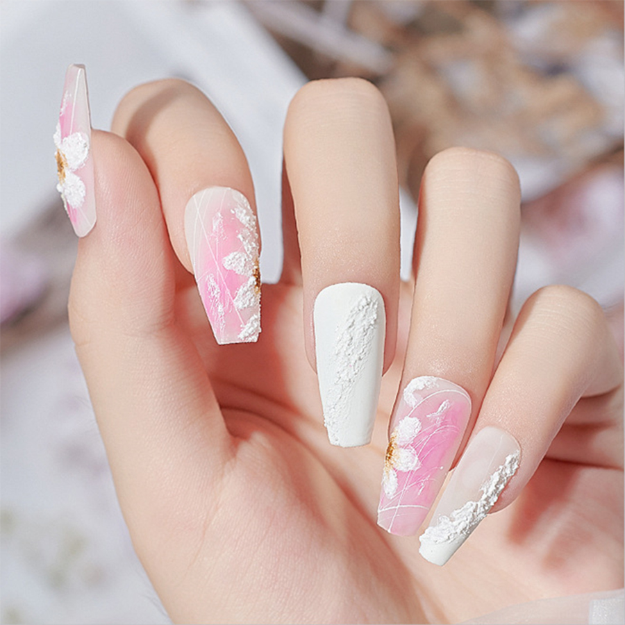 Gel Sơn Móng Tay 3d Màu Trắng Đen Cát Đẹp Mắt