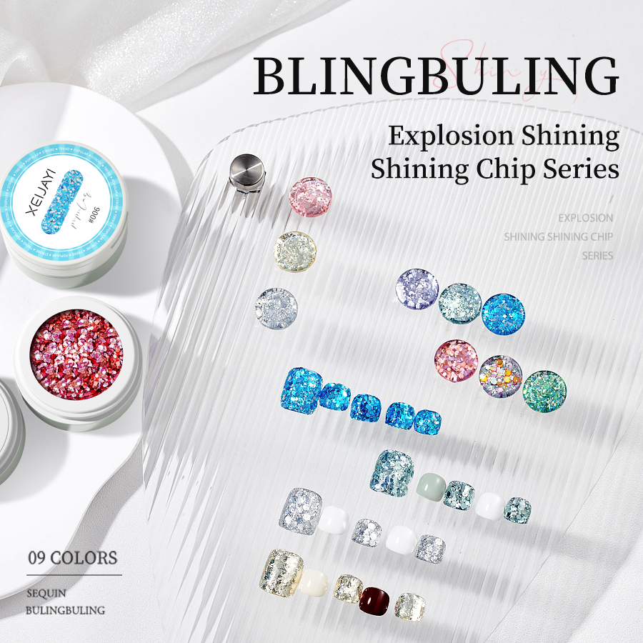 Bộ gel Đánh Bóng Móng Tay Kim Tuyến Màu Hồng / Vàng Lá / Vàng Kim Cương Lấp Lánh Cho Người Mới Bắt Đầu