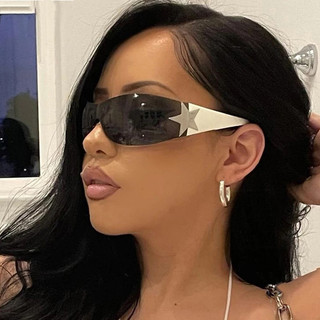 Kính râm phi công hình ngôi sao không khung Y2K Kính mắt Unisex hợp thời trang cổ điển