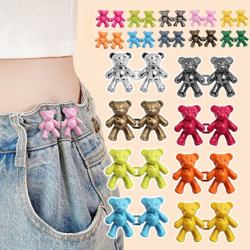 Set 2 Ghim Cài Hình Gấu Hai Đầu ahellogirl Không Cần Đục Lỗ