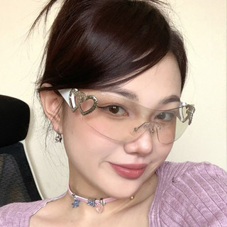 Mới kính mát hình trái tim thời trang cho nam và nữ y2k