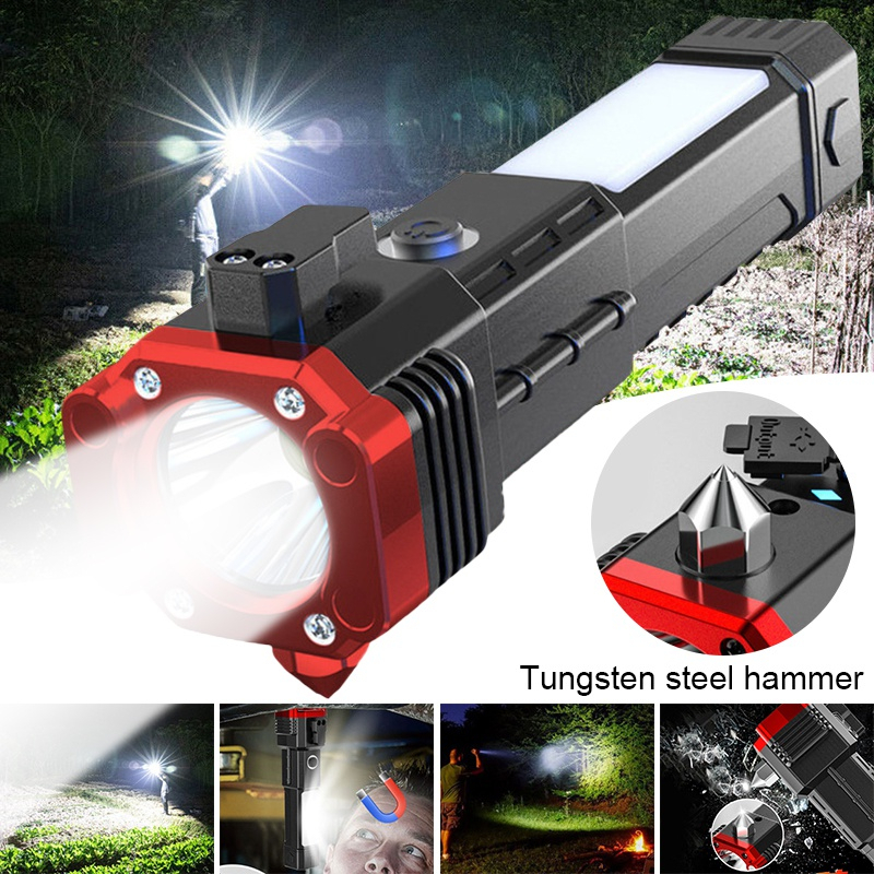Đèn Pin led cob Đa Năng Siêu Sáng Tích Hợp Pin Sạc usb Có Nam Châm An Toàn
