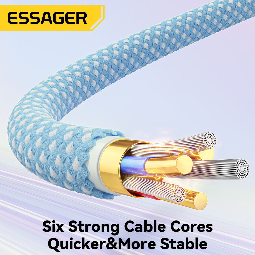 LENOVO Dây Cáp Sạc Nhanh usbc type-c essager 100w Cho iphone macbook ipad xiaomi dell hp samusung huawei