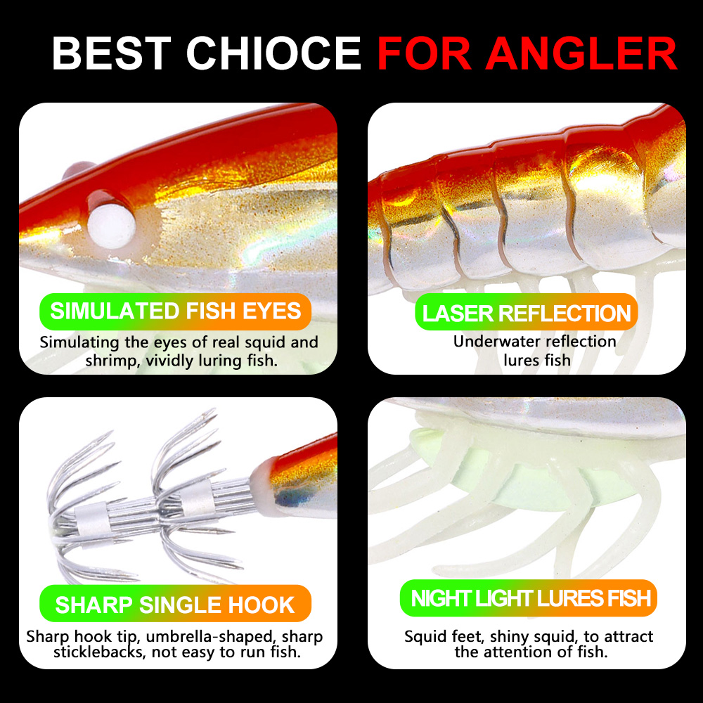 Hengjia 1 Mồi Câu Cá Giả Hình Tôm 3d Bằng Gỗ Phát Quang Kích Thước 120mm 22.9g 3.5 #