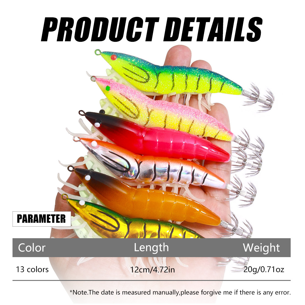 Hengjia 1 Mồi Câu Cá Giả Hình Tôm 3d Bằng Gỗ Phát Quang Kích Thước 120mm 22.9g 3.5 #