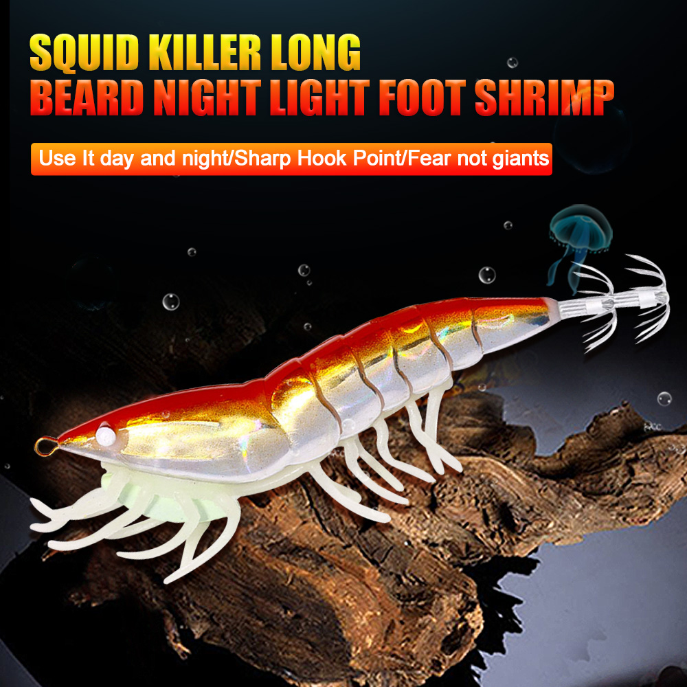 Hengjia 1 Mồi Câu Cá Giả Hình Tôm 3d Bằng Gỗ Phát Quang Kích Thước 120mm 22.9g 3.5 #