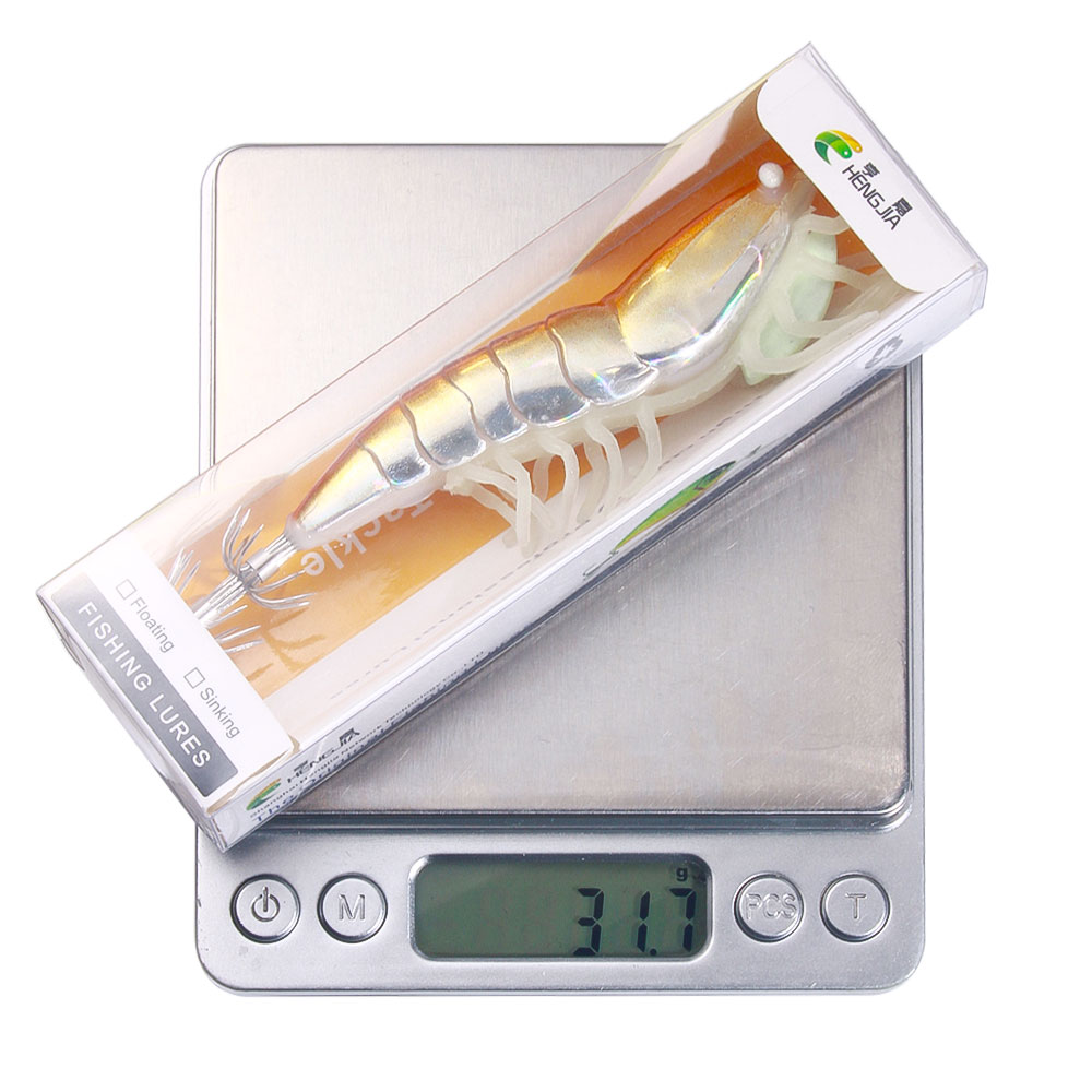 Hengjia 1 Mồi Câu Cá Giả Hình Tôm 3d Bằng Gỗ Phát Quang Kích Thước 120mm 22.9g 3.5 #
