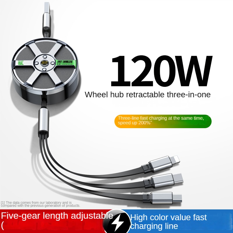 Dây Cáp Sạc Nhanh 120w 6a 3 Trong 1 Đa Năng Cổng usb c Cho micro / type-c