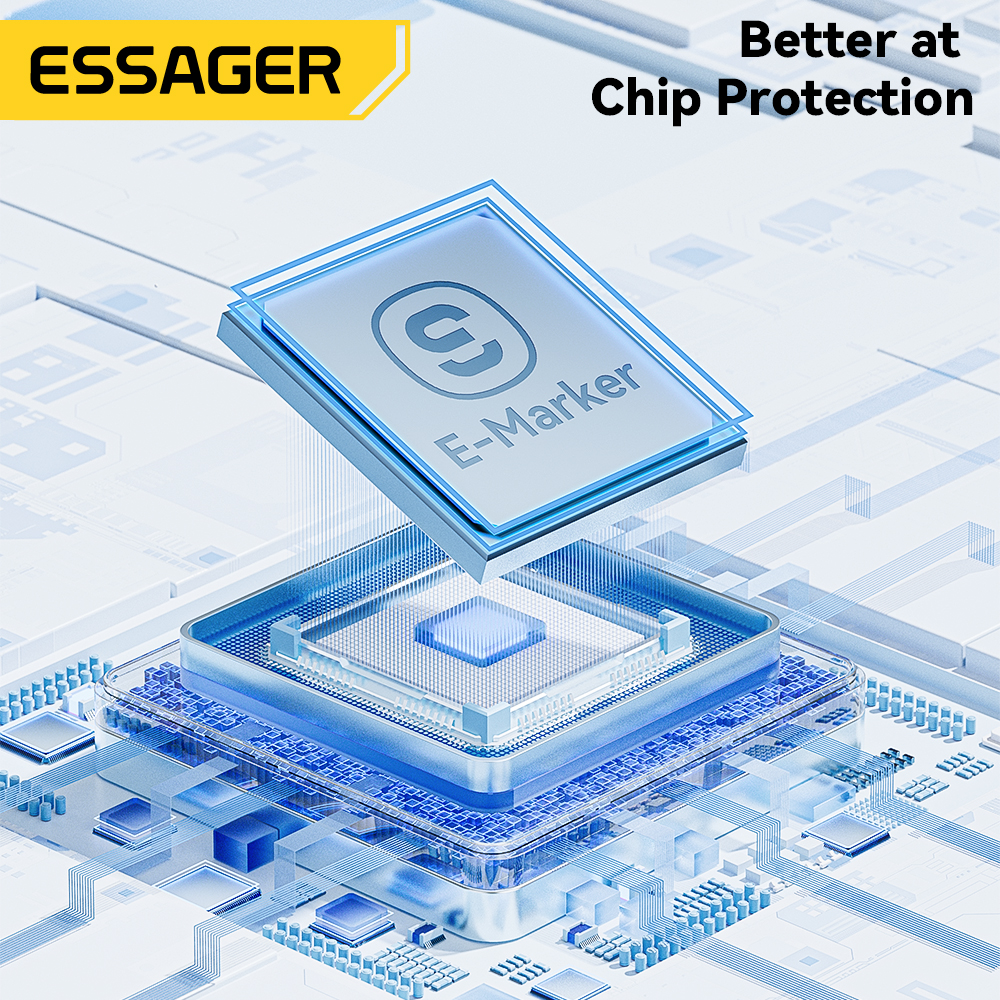 Dây Cáp Sạc Nhanh Usb Loại c 2.0 480mbps essager 100w 5a Cho laptop samsung xiaomi ip