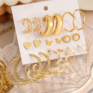 Set 9 cặp bông tai thời trang vintage cho nữ