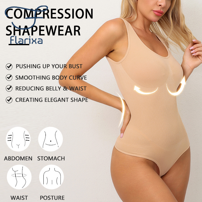 Flarixa Giảm Béo Body Nữ Một Mảnh Định Hình Corset Thôngs Body Shaper Plus Kích Thước