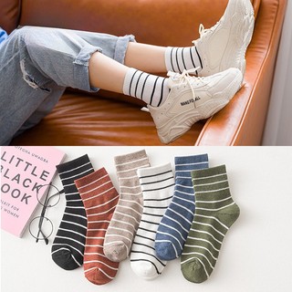 Tất Cotton sọc mỏng dành cho nữ Tất Cotton thời trang hợp thời trang