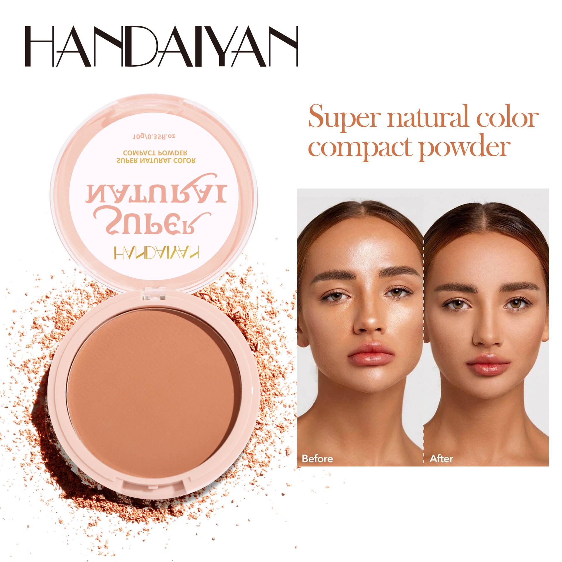 Phấn Phủ Dạng Nén Màu Lì Kiểm Soát Dầu Kháng Nước Lâu Trôi Dưỡng Ẩm Che Khuyết Điểm Không Dính