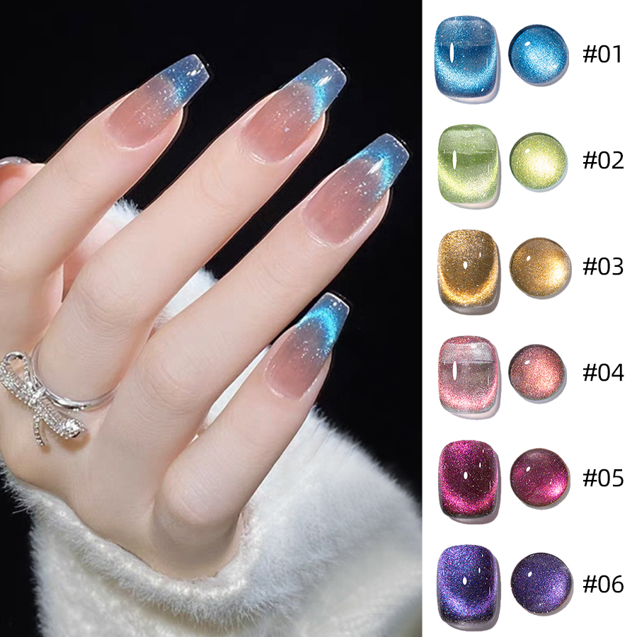 Bộ Dụng Cụ Đánh Bóng Mắt Mèo 6 Tông Màu Chuyên Dụng