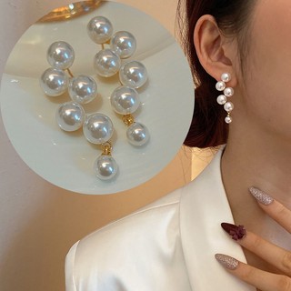 Đôi bông tai ngọc trai dáng rơi thời trang hàn quốc s925 cho nữ
