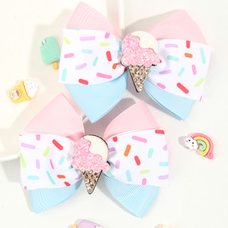 Set 2 Kẹp Tóc Nơ Ruy Băng Dễ Thương Cho Bé Gái